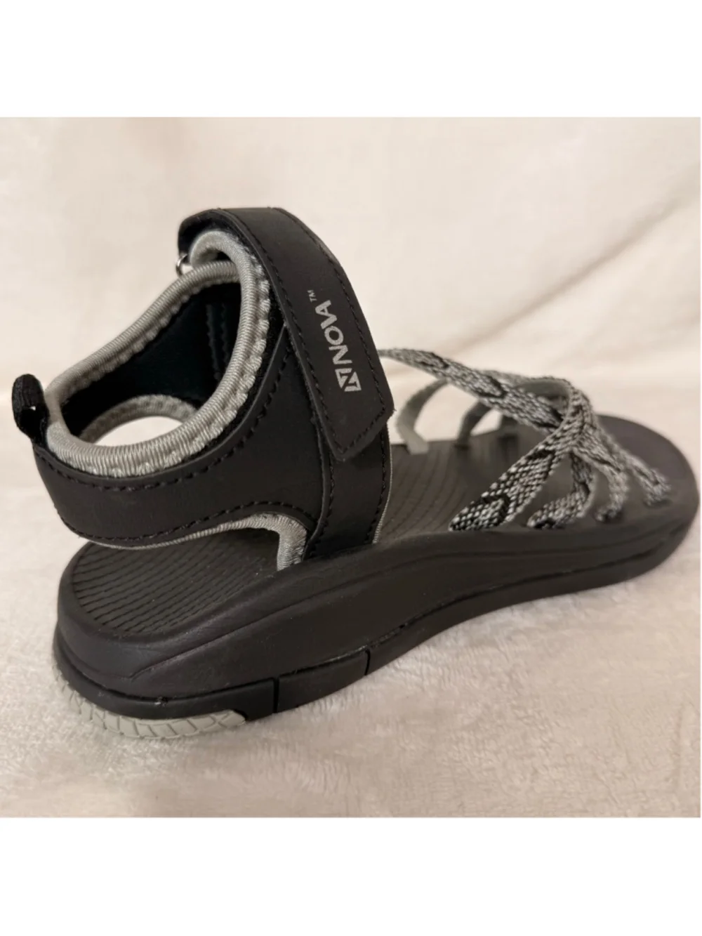 Women's Nova Black & Gray Sport Sandals Lace Size 5.5